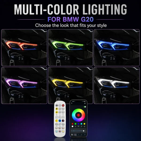 BMW G20 DRL Modules RGB multi-color lighting preview