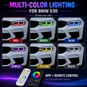 BMW G30 DRL Modules RGB multi-color lighting preview