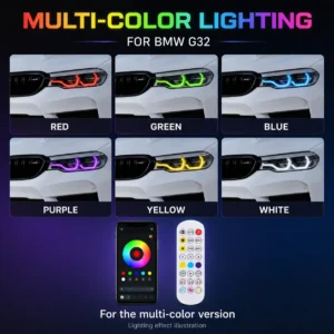 BMW G32 DRL Modules RGB multi-color lighting preview