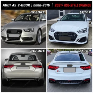Audi A5 RS5 body kit two-door front and rear before and after upgrade comparison