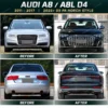 Audi A8 D4 Horch body kit front and rear before and after upgrade comparison