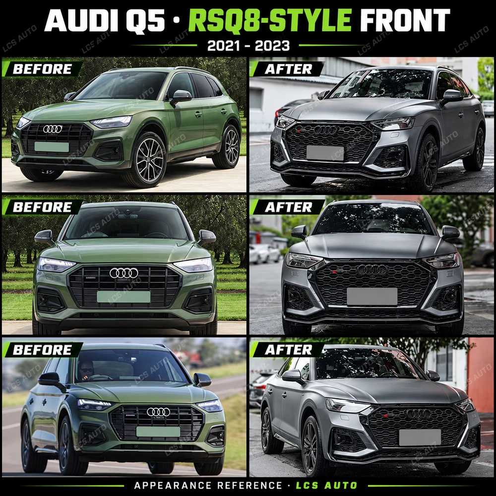 Audi Q5 RSQ8 front bumper before and after reference