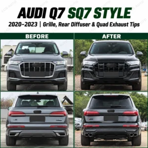 Audi Q7 SQ7 body kit front and rear before and after comparison
