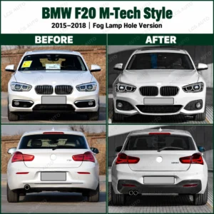 BMW F20 M-Tech body kit front and rear before and after upgrade