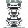 BMW G02 X4M body kit pictured components overview