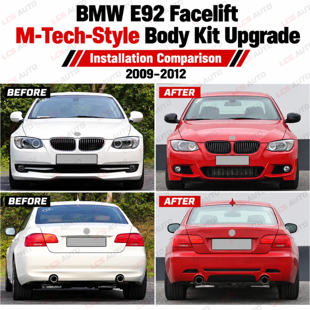 BMW E92 M-Tech body kit before and after exterior modification and upgrade