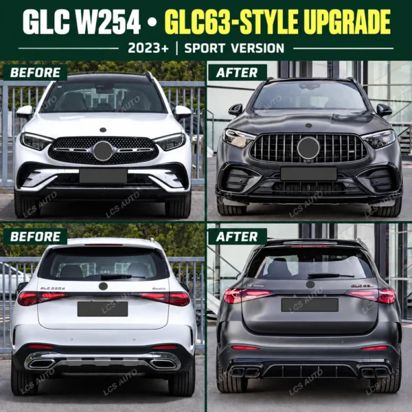 Mercedes GLC W254 Sport Version GLC63-style body kit upgrade before and after front and rear 2023+