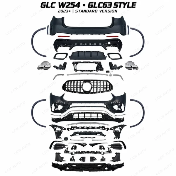 Mercedes GLC W254 GLC63-style Standard Version body kit complete rear bumper shell and wheel arches 2023+