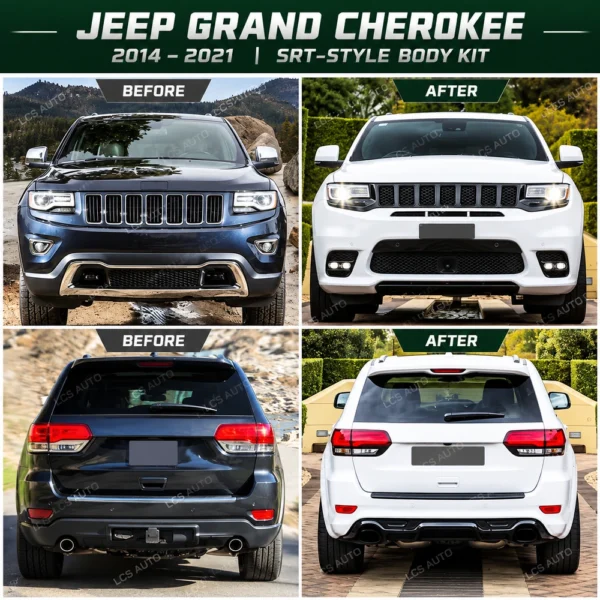 Jeep Grand Cherokee SRT body kit front and rear before and after upgrade comparison