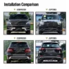 Front and rear before-and-after comparison of Mercedes-Benz ML/GLE W166 upgraded to GLE AMG63 style