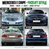 W207 E Coupe body kit before and after appearance comparison