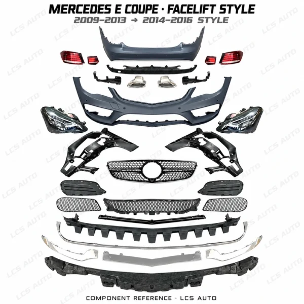 W207 E Coupe body kit pictured component overview