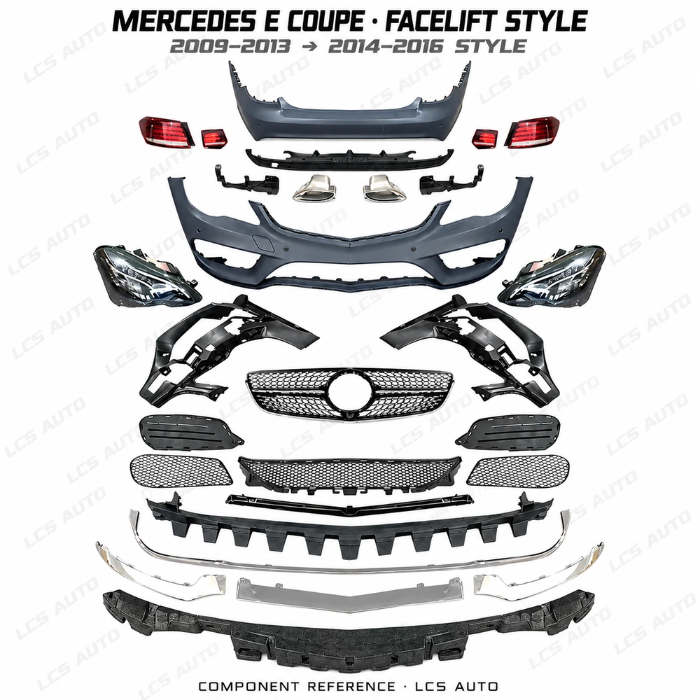 W207 E Coupe body kit component reference