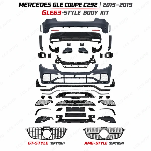 C292 GLE63 body kit components and alternative grille styles