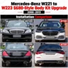 W221 W223 S680-style body kit 2008–2013 exterior modification upgrade before and after